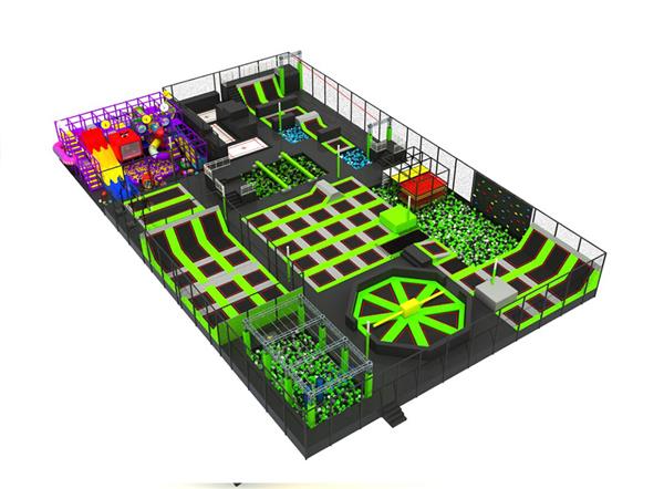 Indoor Playground Trampoline Park  Ninja Warrior Course Indoor Playground