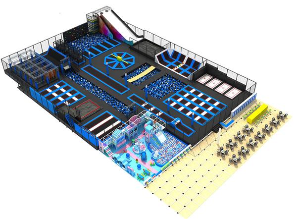 Trampoline Jumping Place Small Indoor Playground Dunut Slide Ball pit