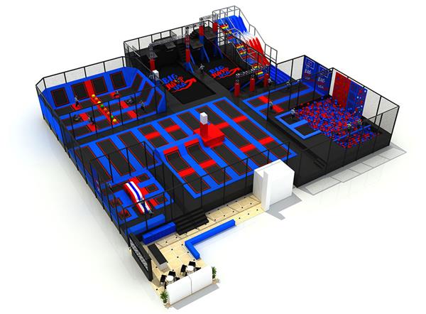 Indoor Trampoline World Rope Course Adventure Play Equipment Big Slide