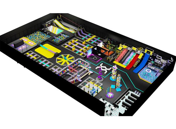 Indoor Trampoline Gym  Ninja Warrior Equipment Indoor Play Area