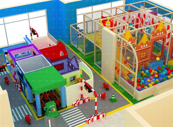 Kids Playset Indoor Pretend City Play Area Soft Play Equipment