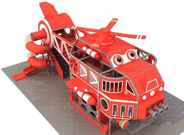 Kids Helicopter Indoor Soft Playground  Spiral Slide